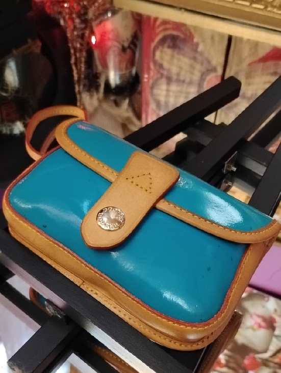 Dooney & Bourke Handbags - Dooney Bourke Teal Green and Tan Women's Wristlet, Clutch. Patent. CLOSING SALE